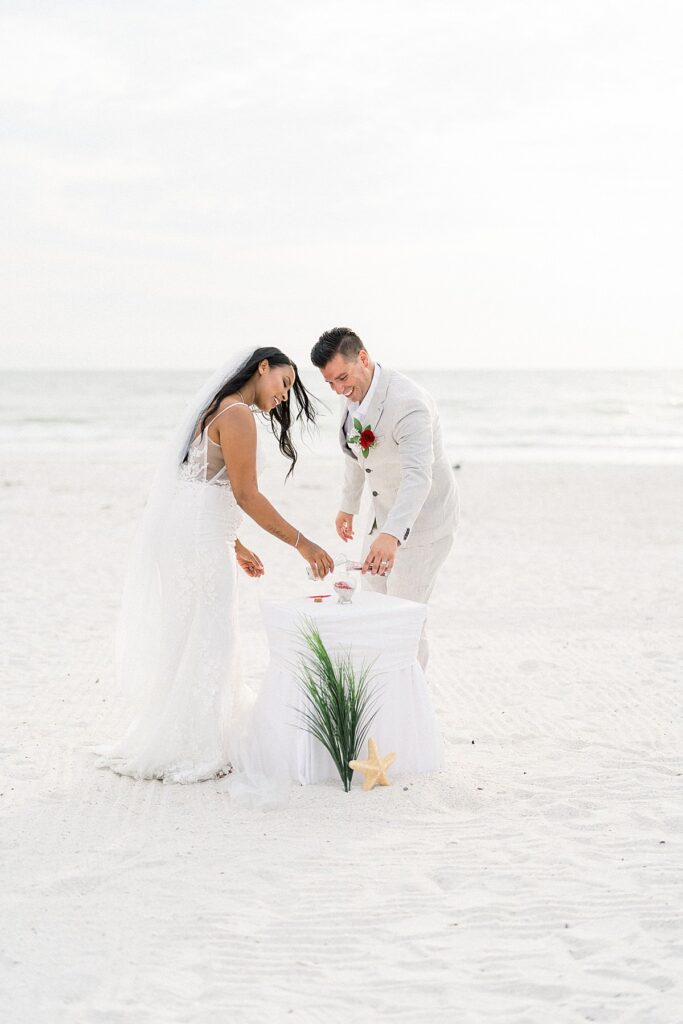 sand ceremony at Bellwether Beach Resort Wedding