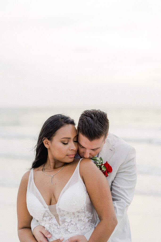 bride and groom at Bellwether Beach Resort Wedding