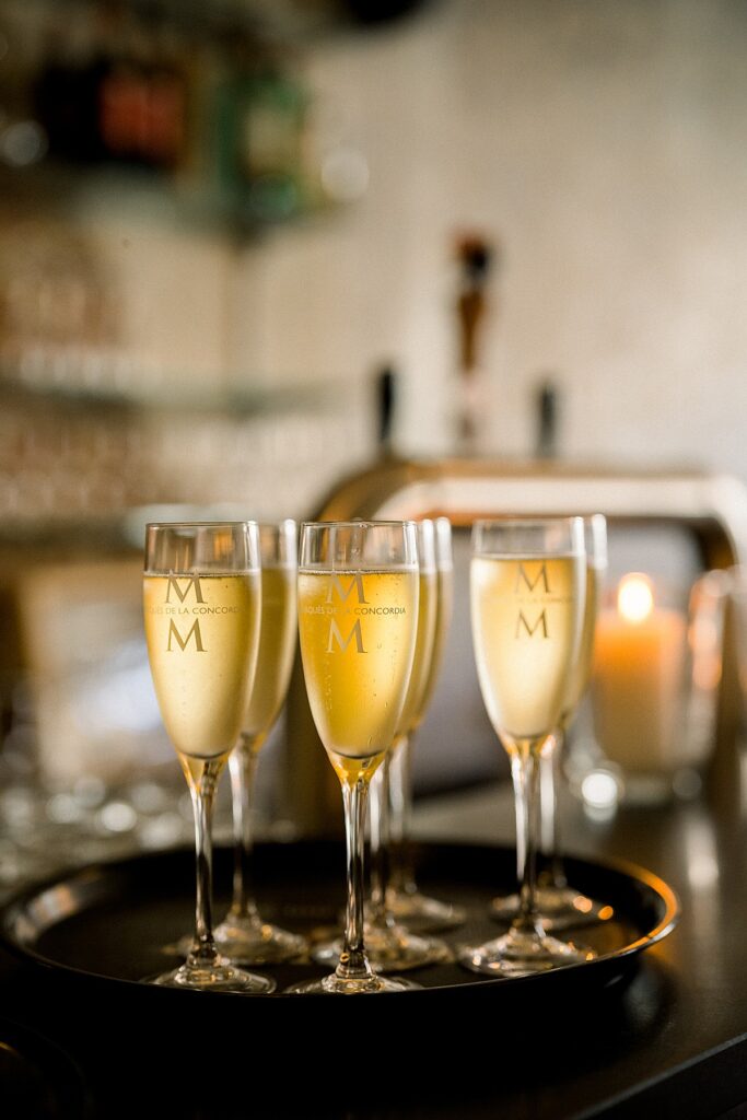 champagne glasses for Belgium Wedding