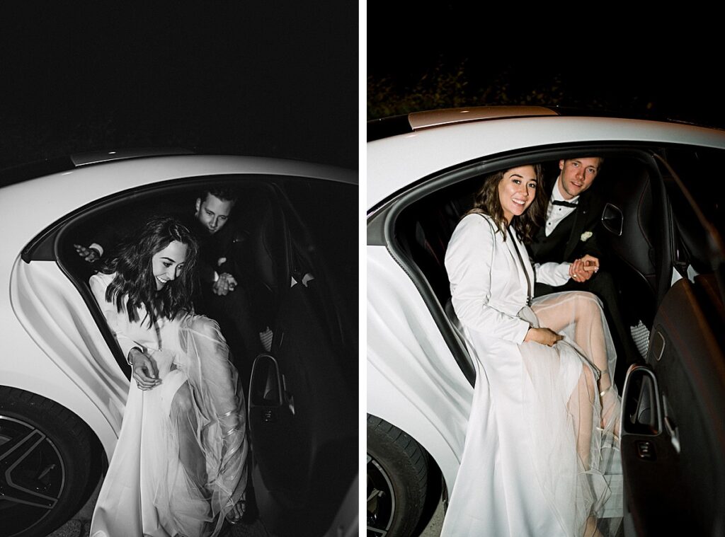 flash car wedding photos 