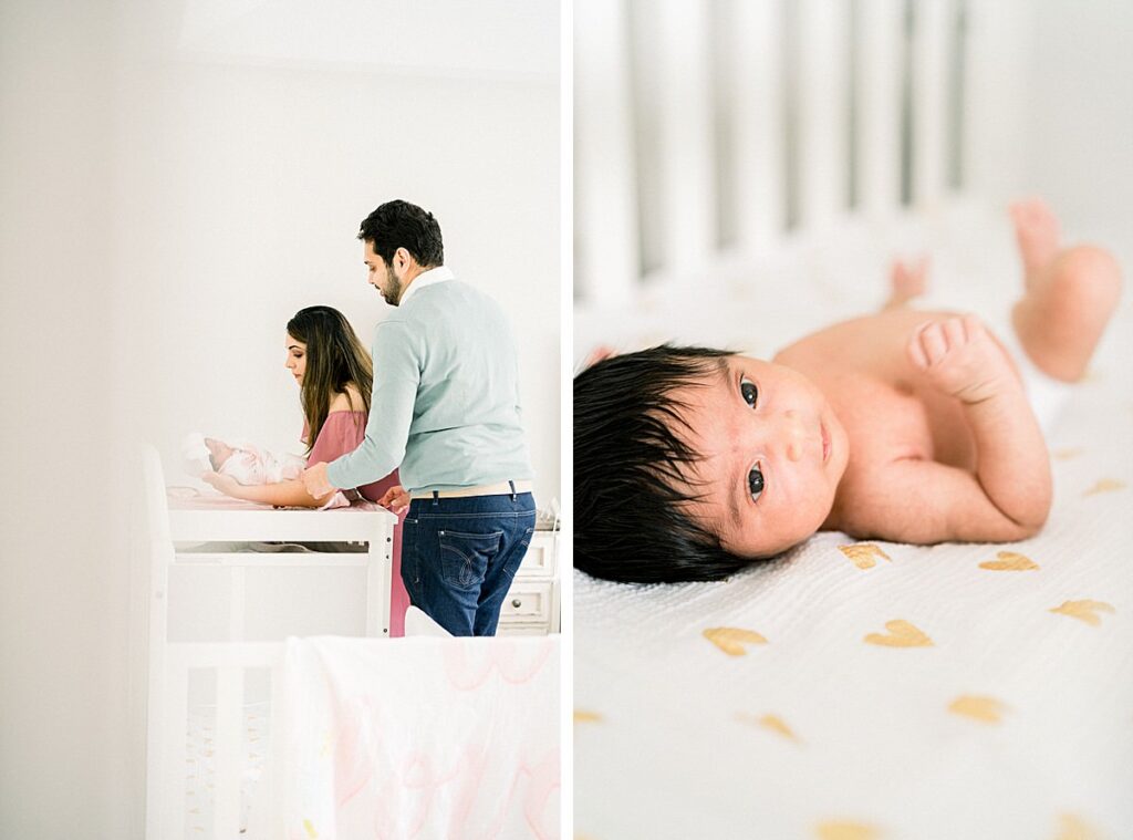 parents holding baby at In-Home Newborn Session