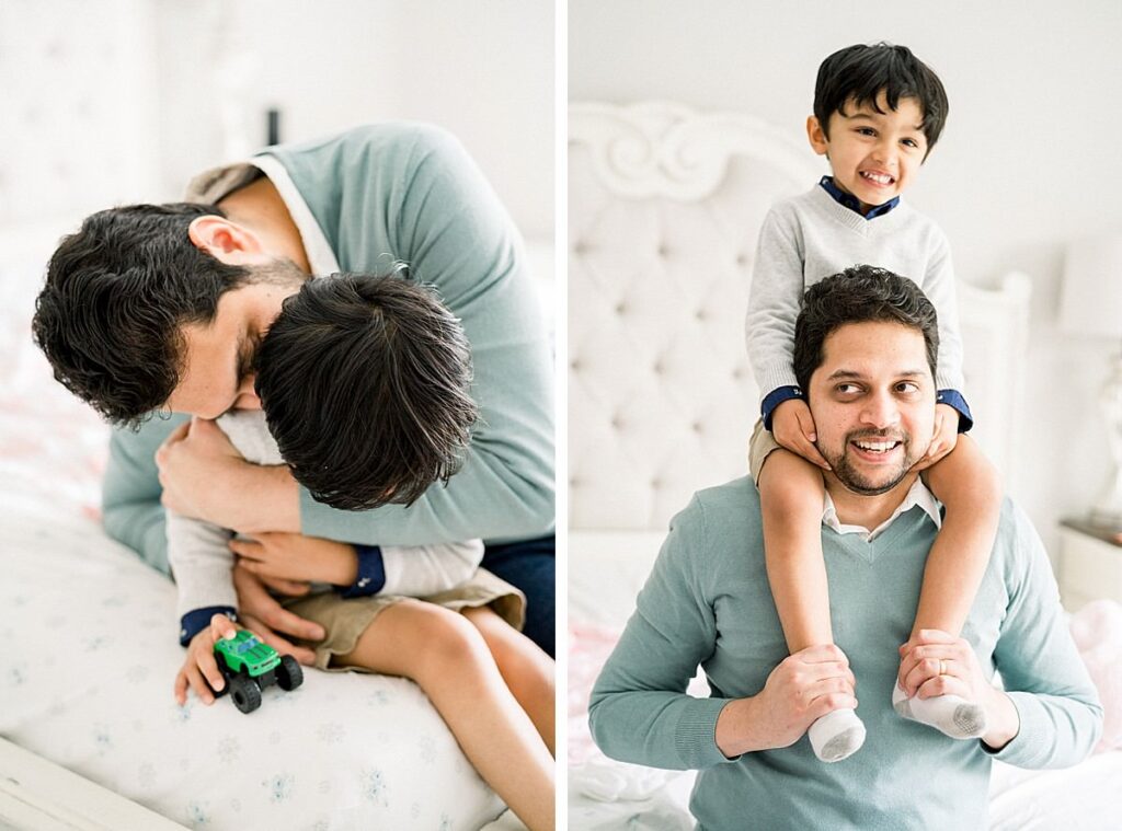 dad and son In-Home Newborn Session