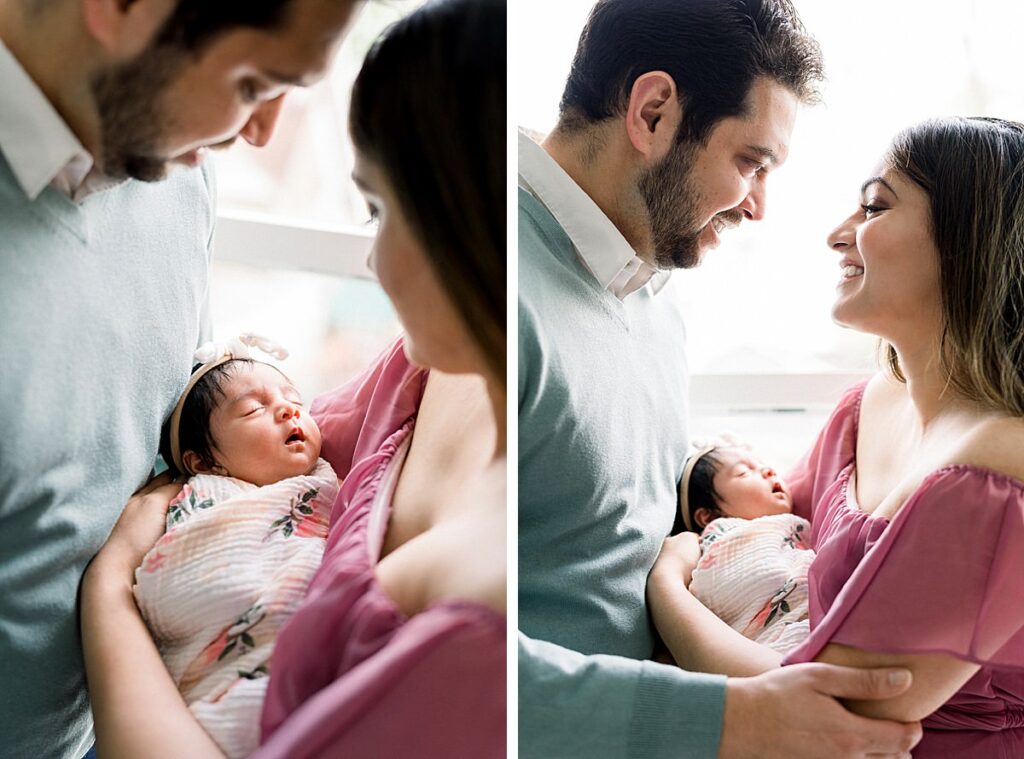 parents holding baby at In-Home Newborn Session