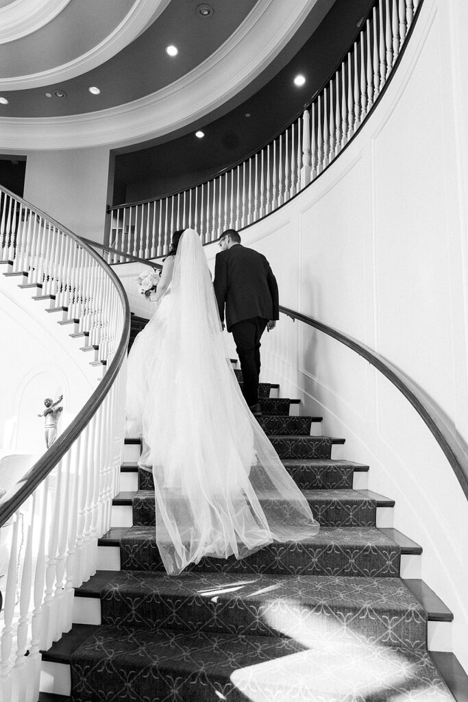 stairs wedding portraits
